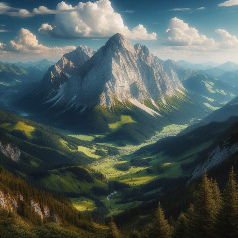 Der Hochvogel in den Allgäuer Alpen und sein Riss