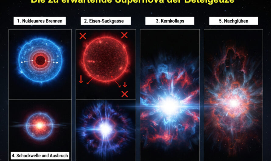 Wie Beteigeuze zur Supernova wird – Vom roten Riesen zur kosmischen Explosion