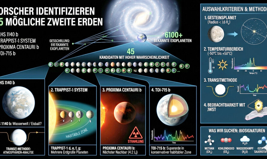 45 neue Hoffnungsträger im All – Forscher identifizieren vielversprechende Kandidaten für außerirdisches Leben