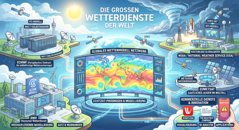 Große Wetterdienste der Welt – Globale Daten, präzise Vorhersagen, verlässlicher Schutz
